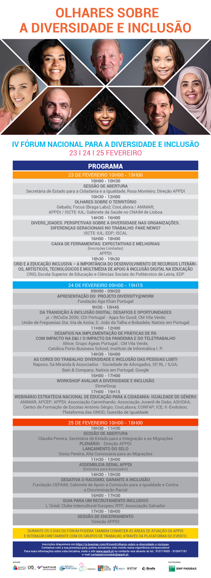 IV Fórum Nacional para a Diversidade e Inclusão - 23/24/25 Fevereiro  IV Fórum Nacional para a Diversidade e Inclusão iv forum nacional diversidade inclusao programa 1